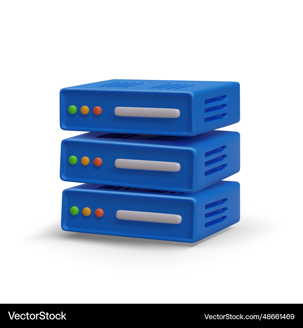 3d server equipment processing of customer Vector Image