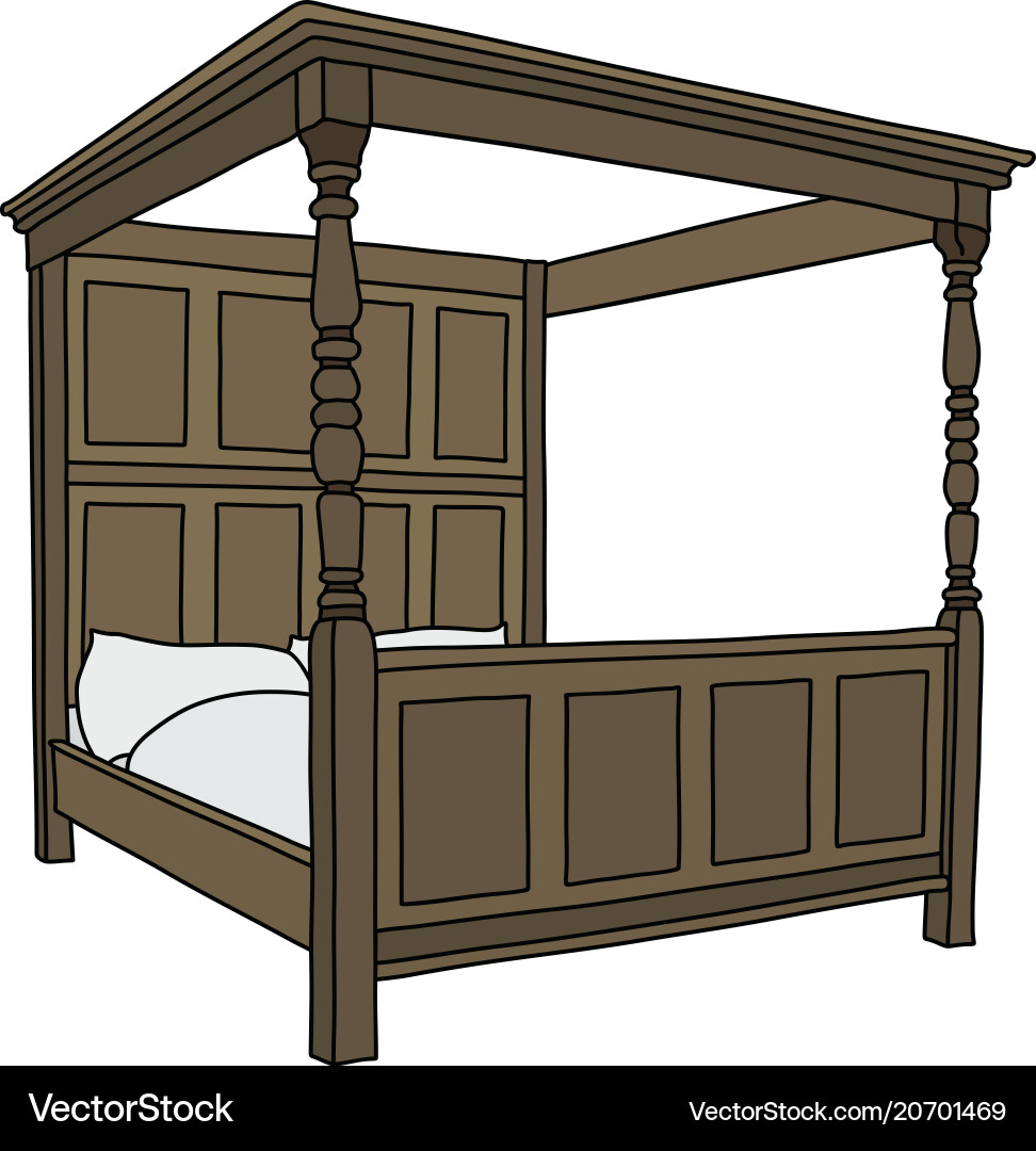 Baroque large bed Royalty Free Vector Image - VectorStock