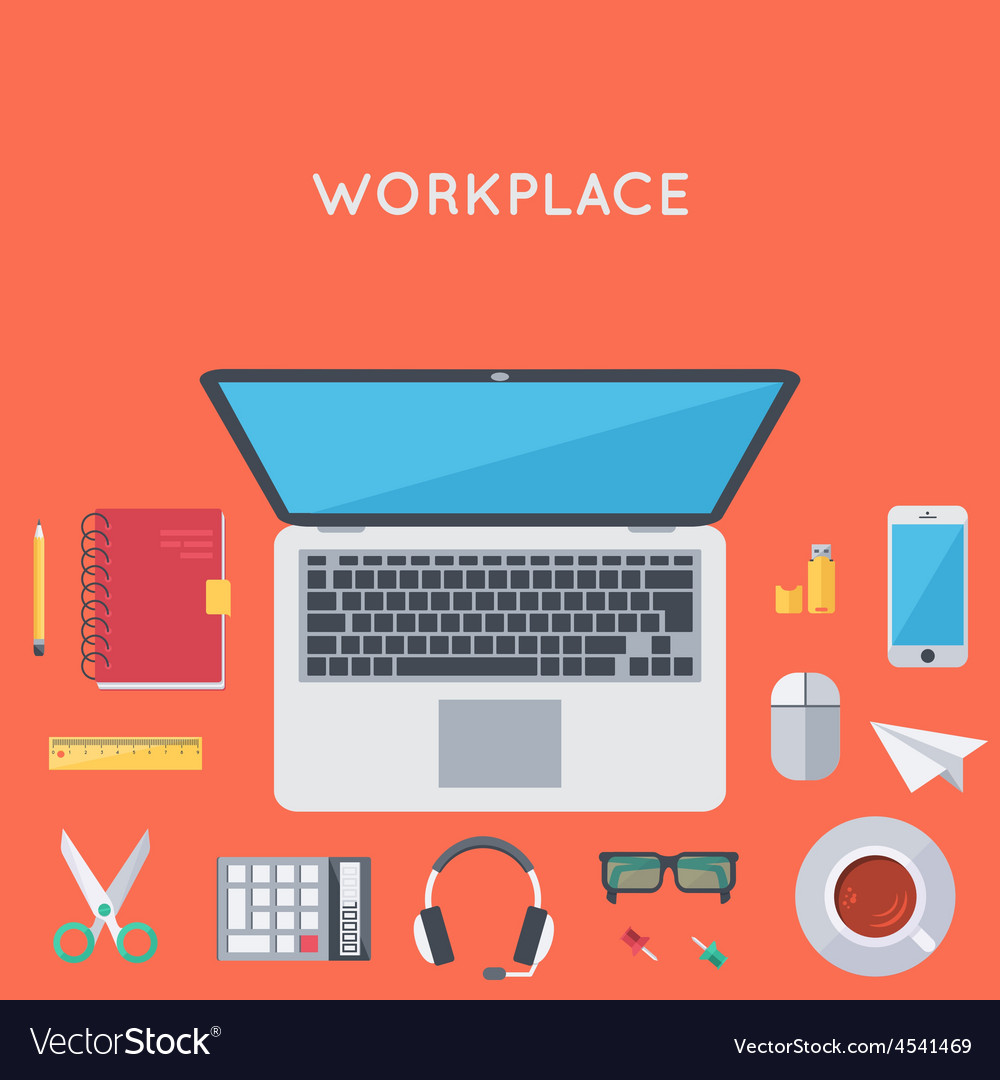 Contemporary workplace background Royalty Free Vector Image