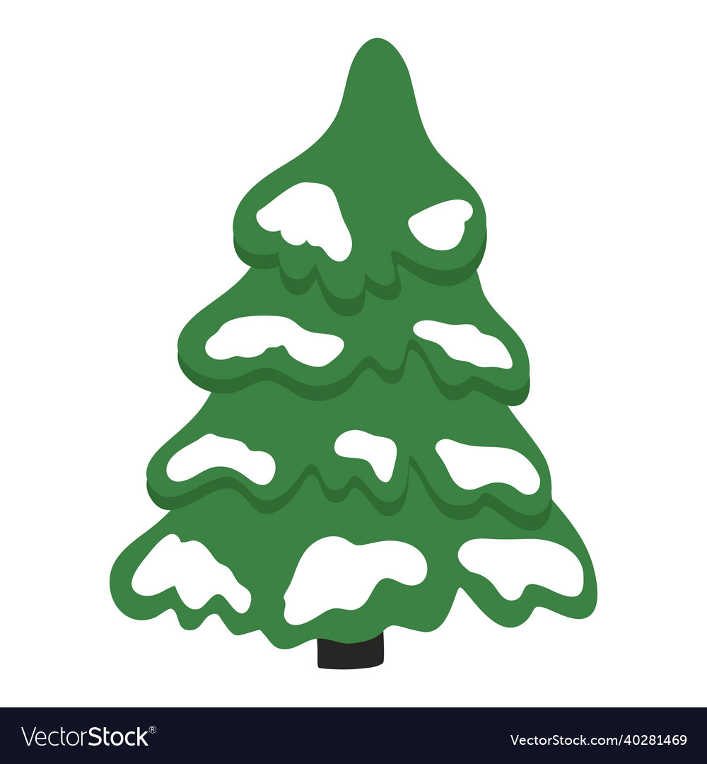 Hand drawn christmas tree doodle sketch isolated Vector Image