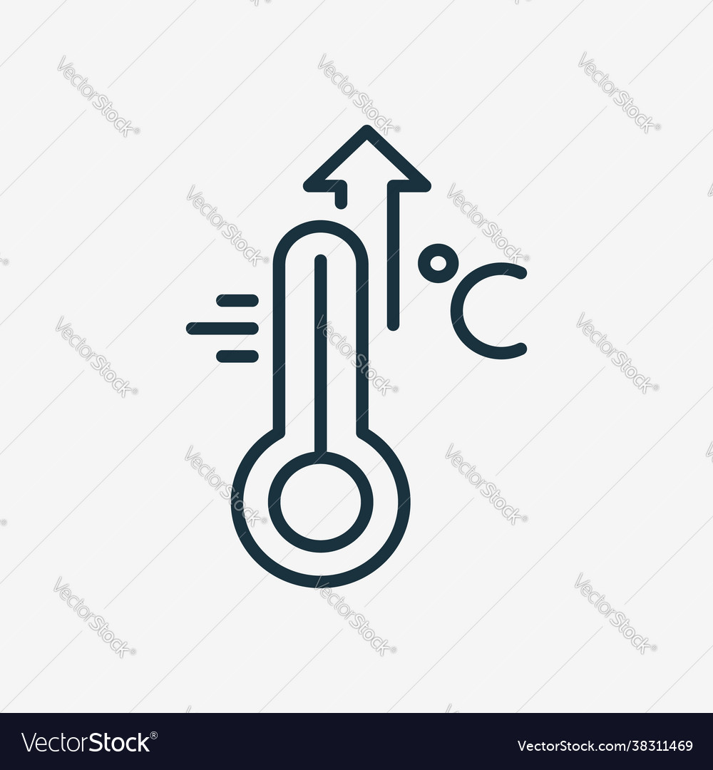 High Temperature Scale Line Icon Flu Cold Virus Vector Image