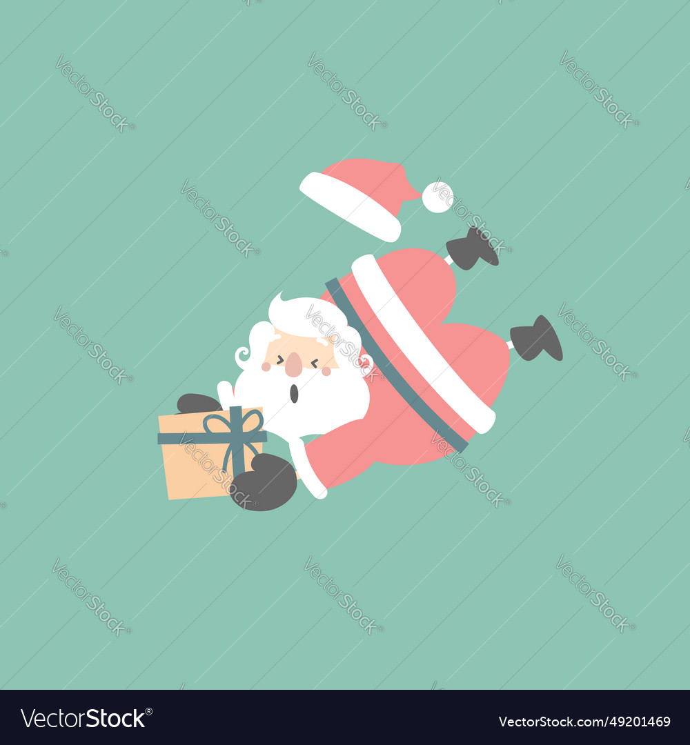 Merry christmas and happy new year with cute santa