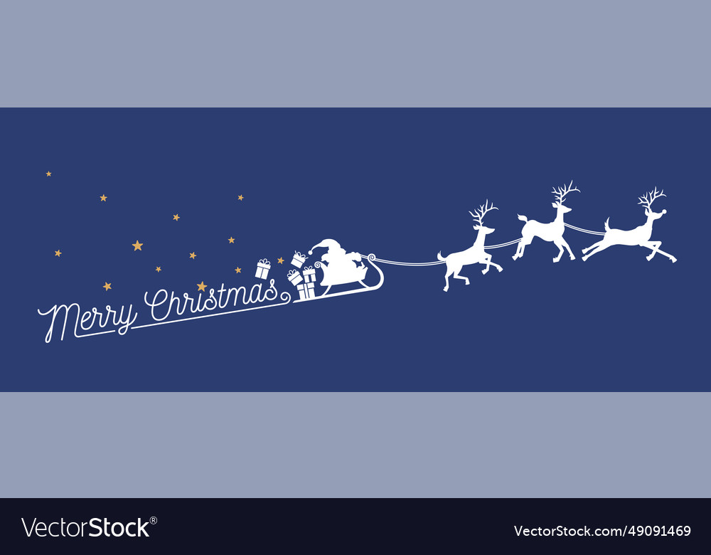 Santas Sleigh Silhouette Royalty Free Vector Image