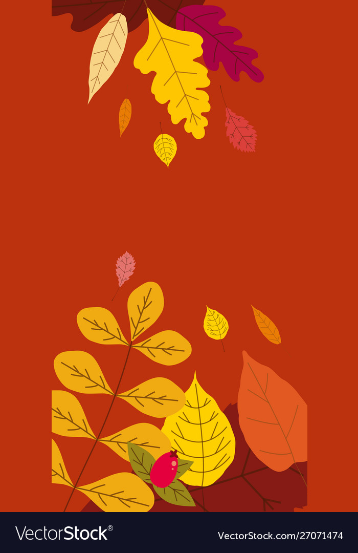 Autumn Template Fallen Leaves Orange Royalty Free Vector