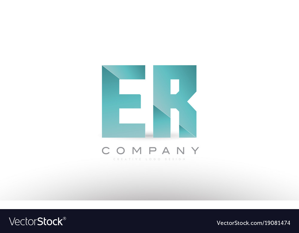 Er e r alphabet letter green logo icon design Vector Image