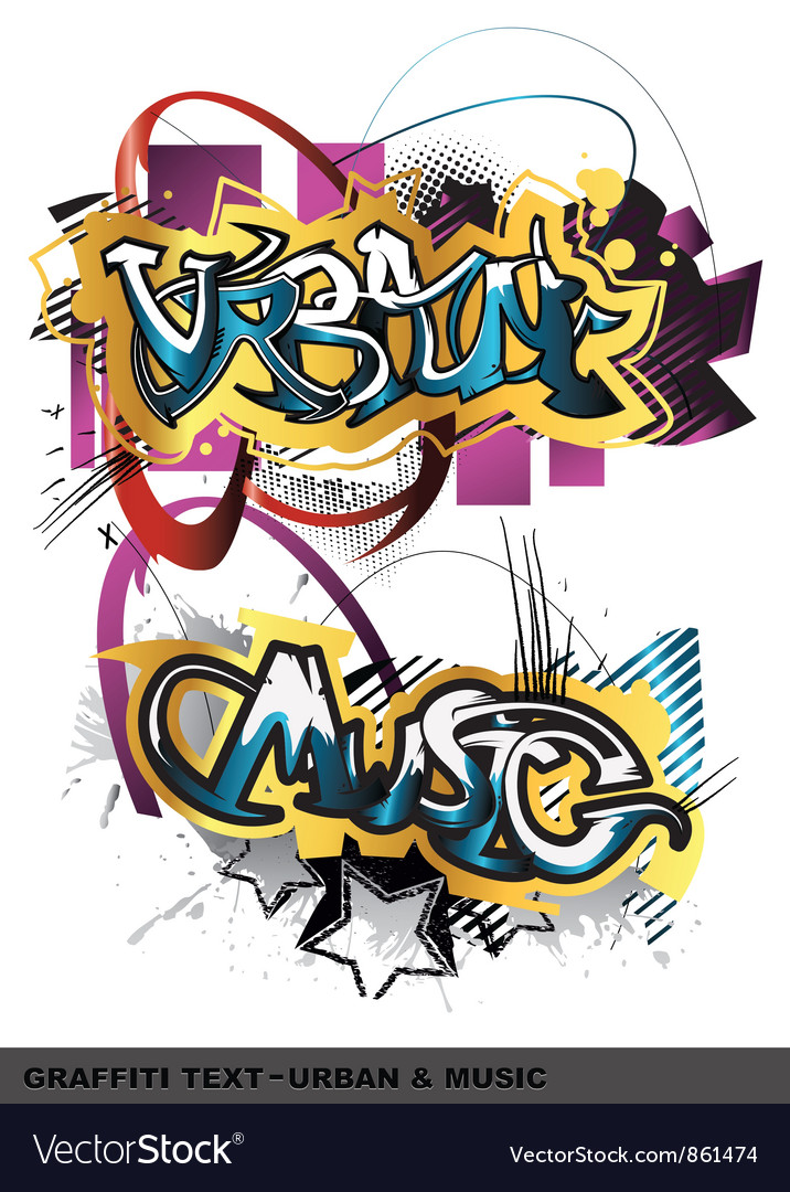 Graffiti text Royalty Free Vector Image - VectorStock