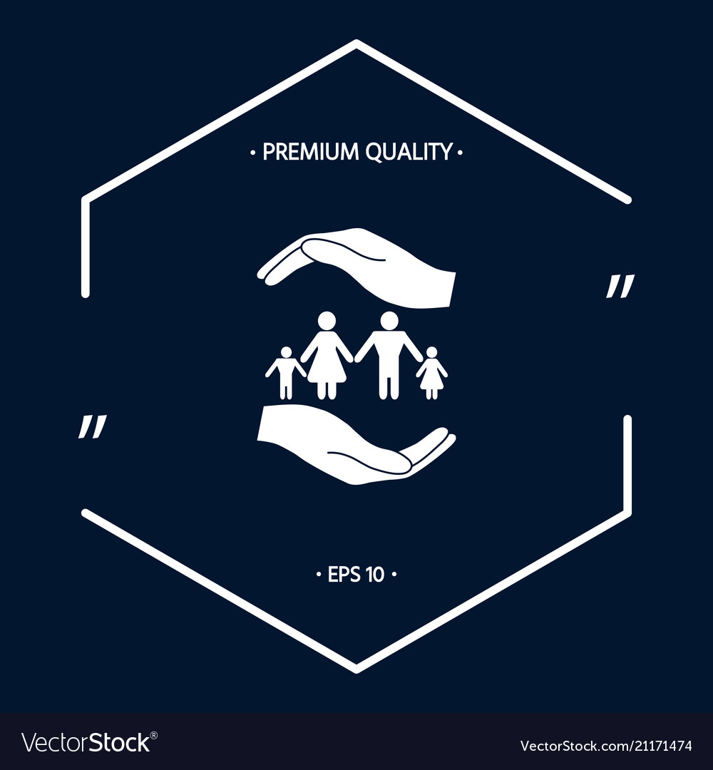 Hands holding a symbol of family protect Vector Image