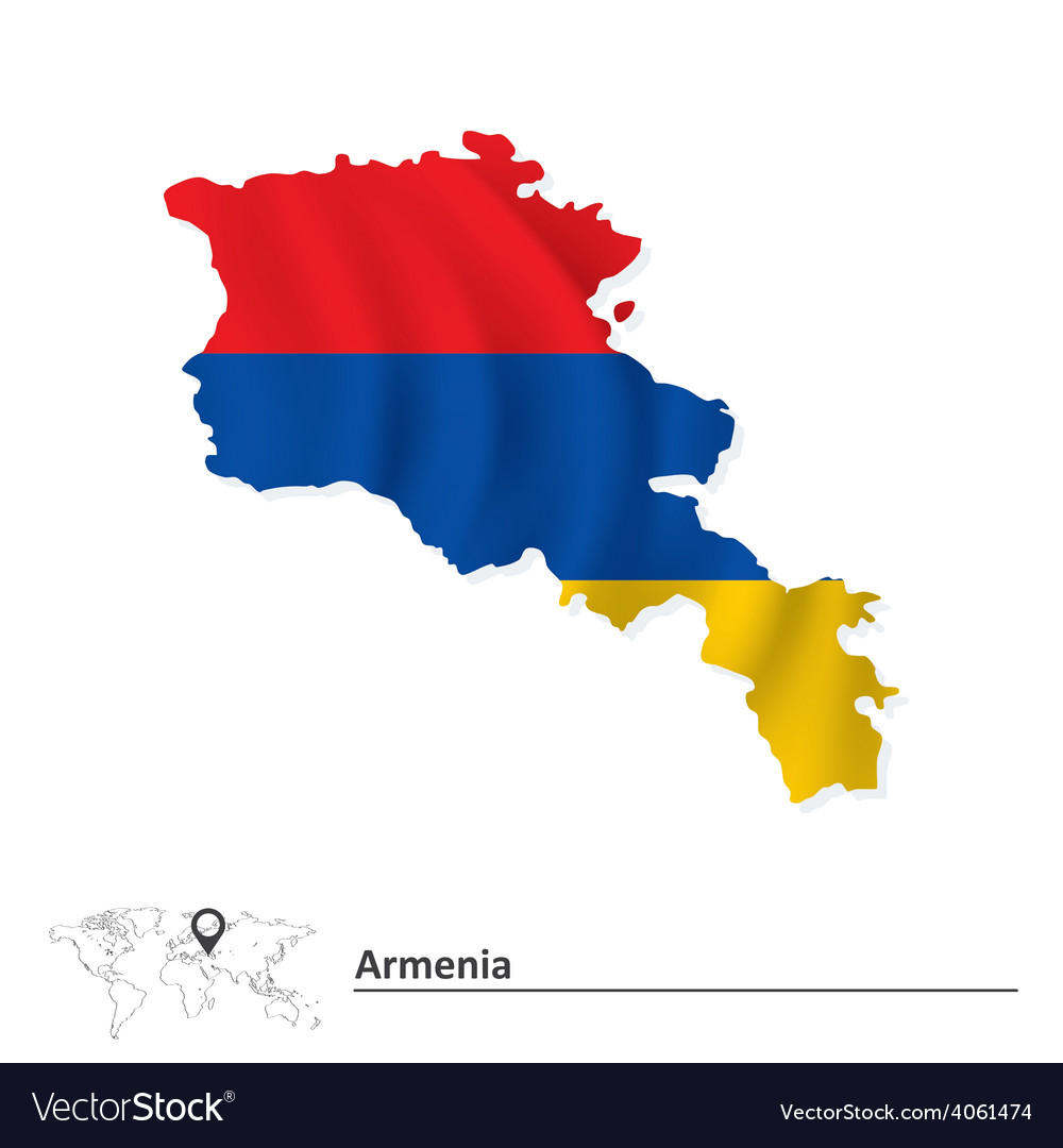 Highly detailed Armenia map with flag, capital and small map of the world  25756301 Vector Art at Vecteezy