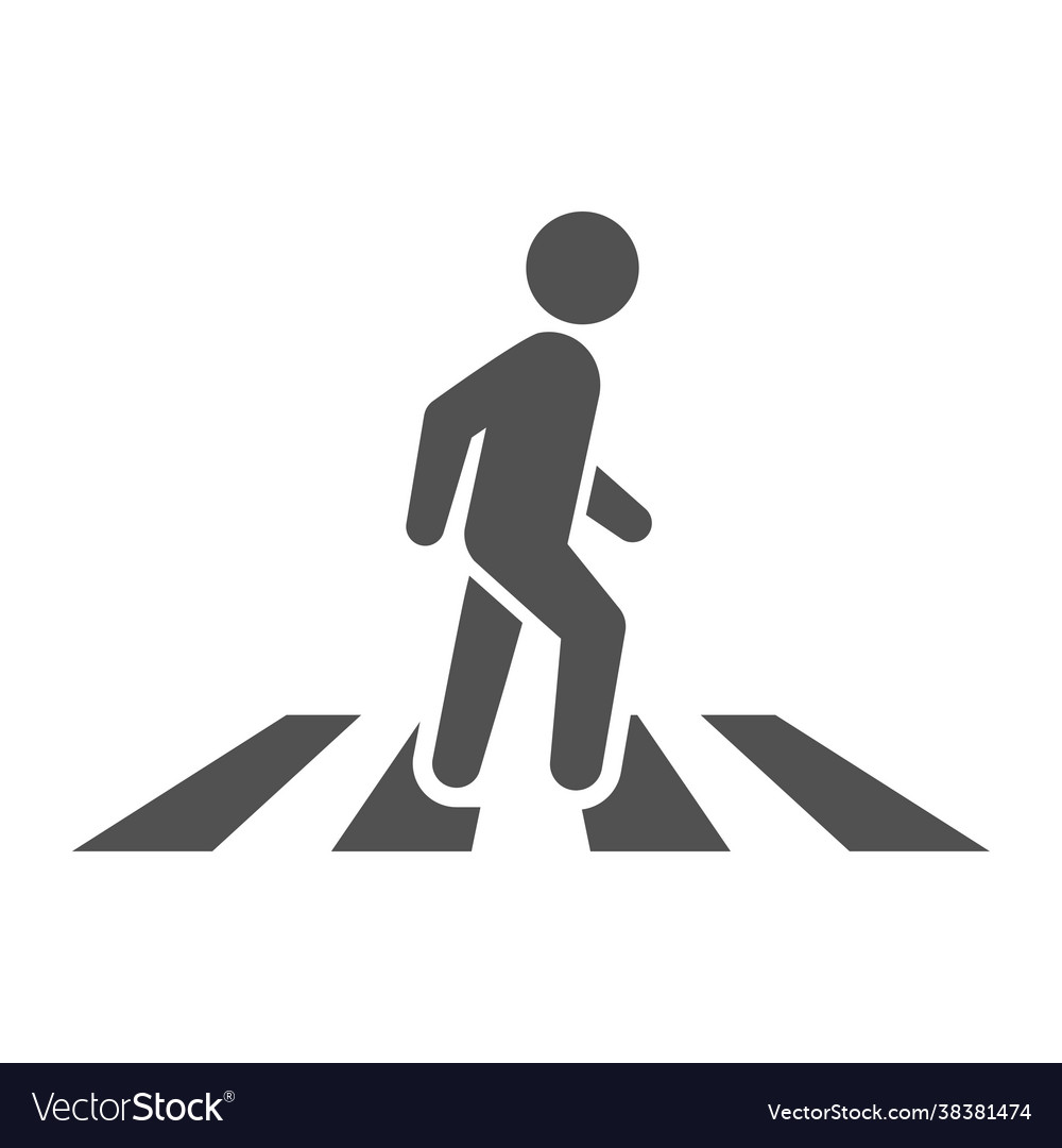 Monochrome simple pedestrian crossing icon Vector Image