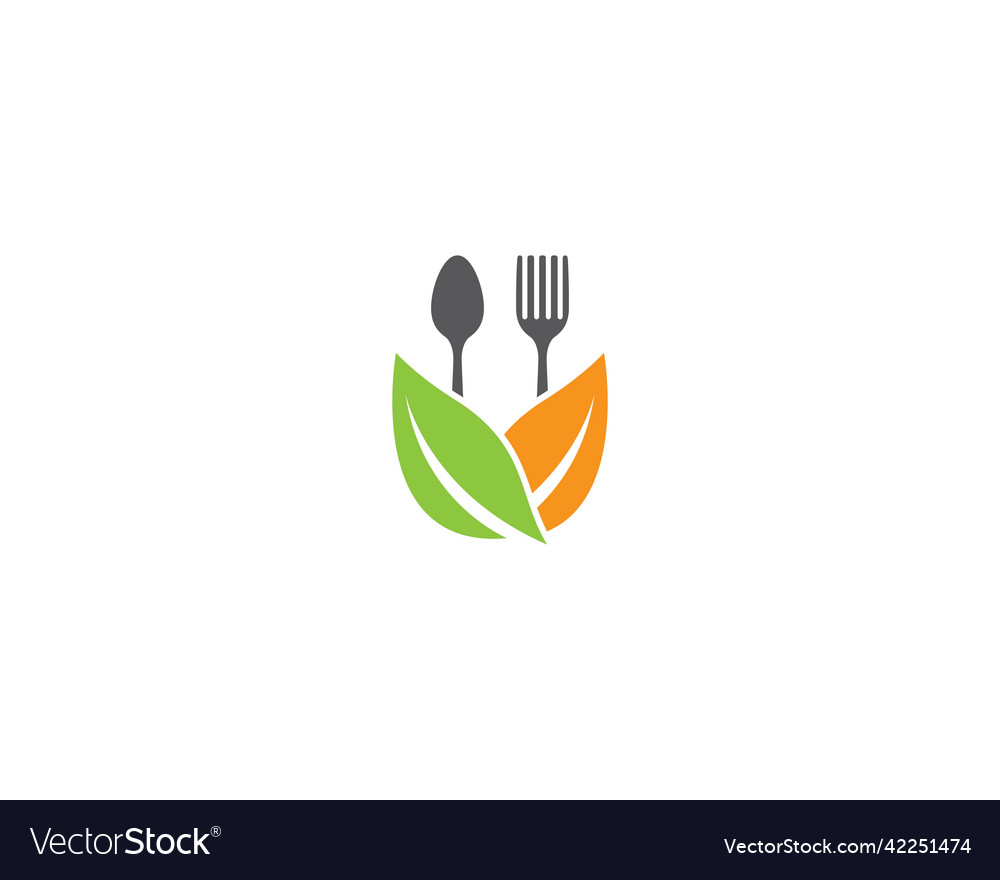 Organic food logo template Royalty Free Vector Image