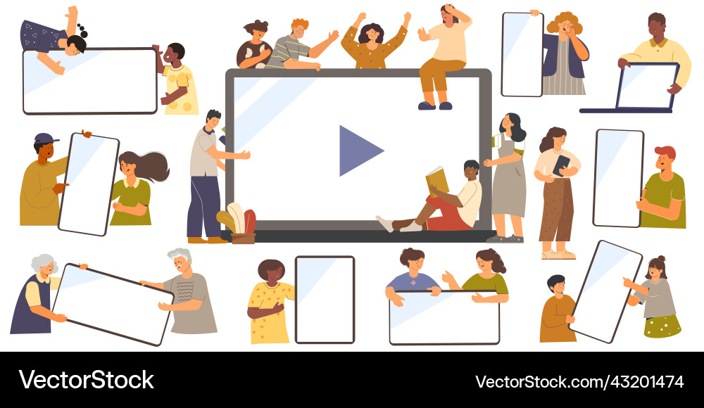 People empty gadgets set Royalty Free Vector Image