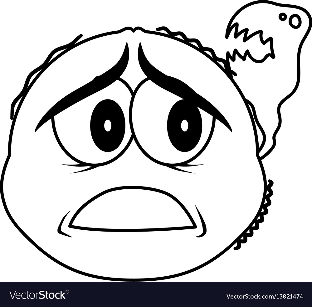 Scared cartoon face Royalty Free Vector Image - VectorStock