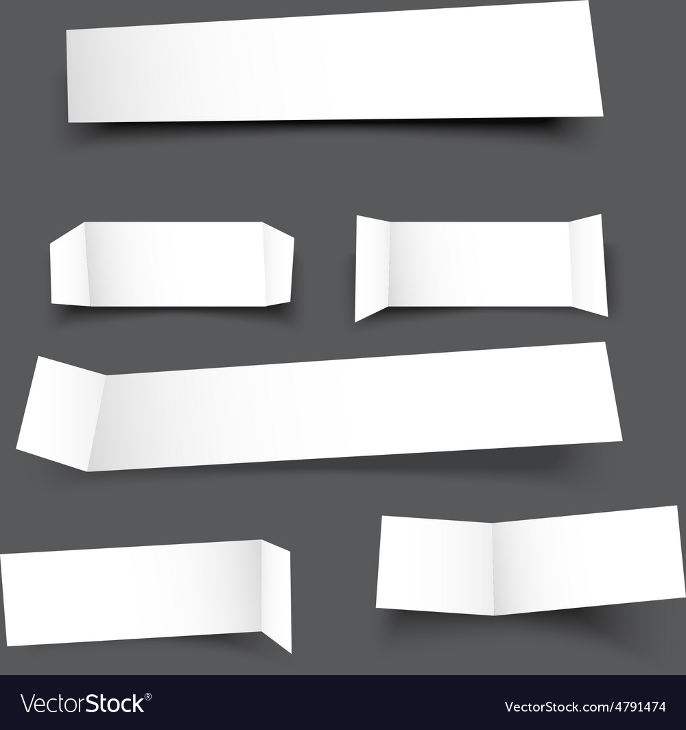 White Paper Banner Round Corner With Drop Shadows Vector Image