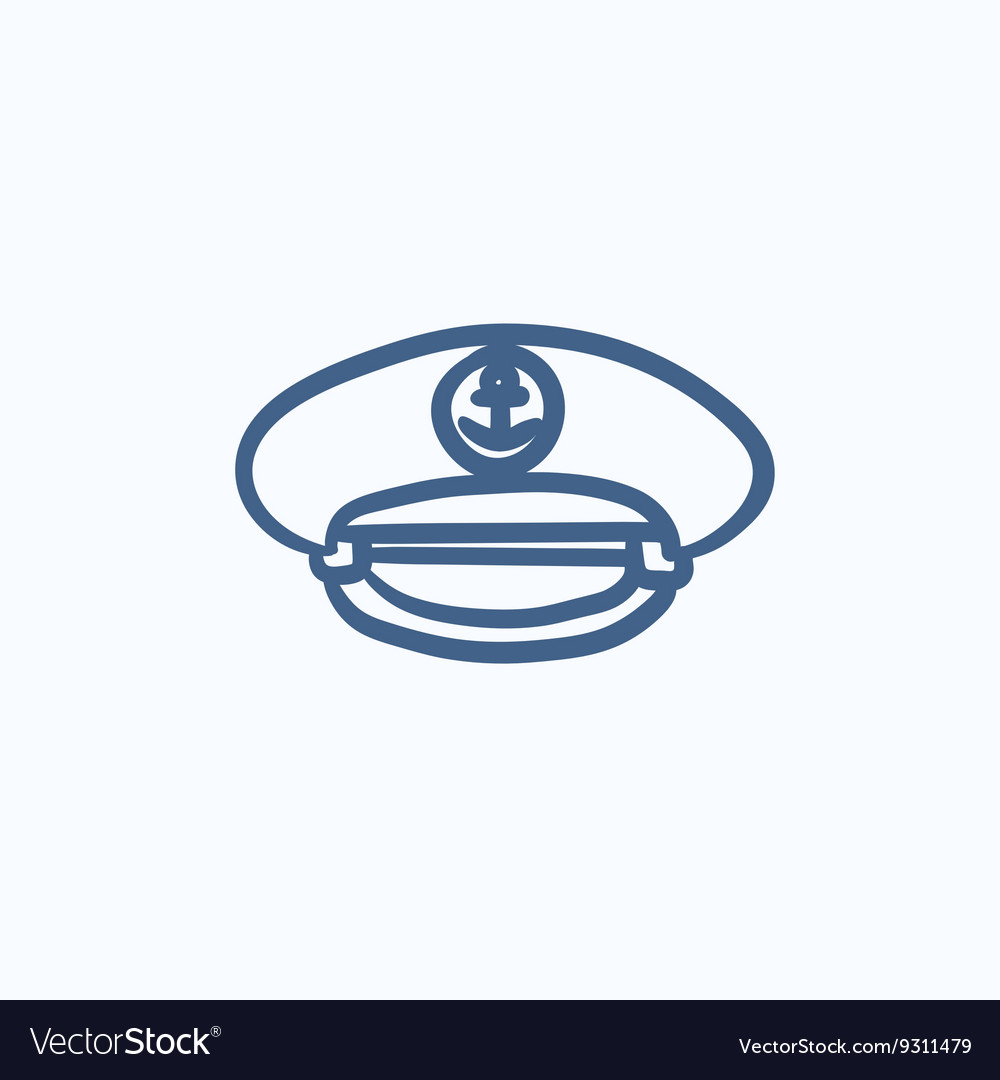 Captain peaked cap sketch icon Royalty Free Vector Image