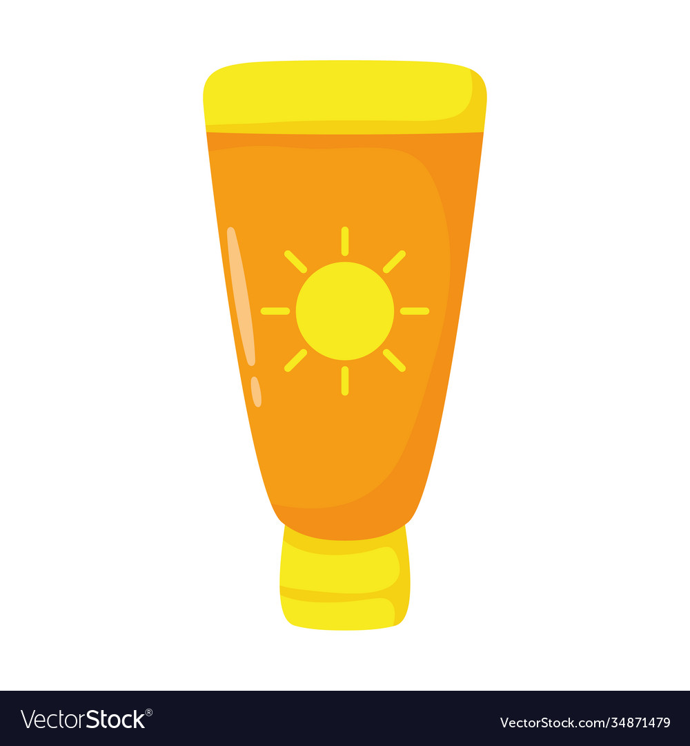 Sun blocker tube flat style icon Royalty Free Vector Image