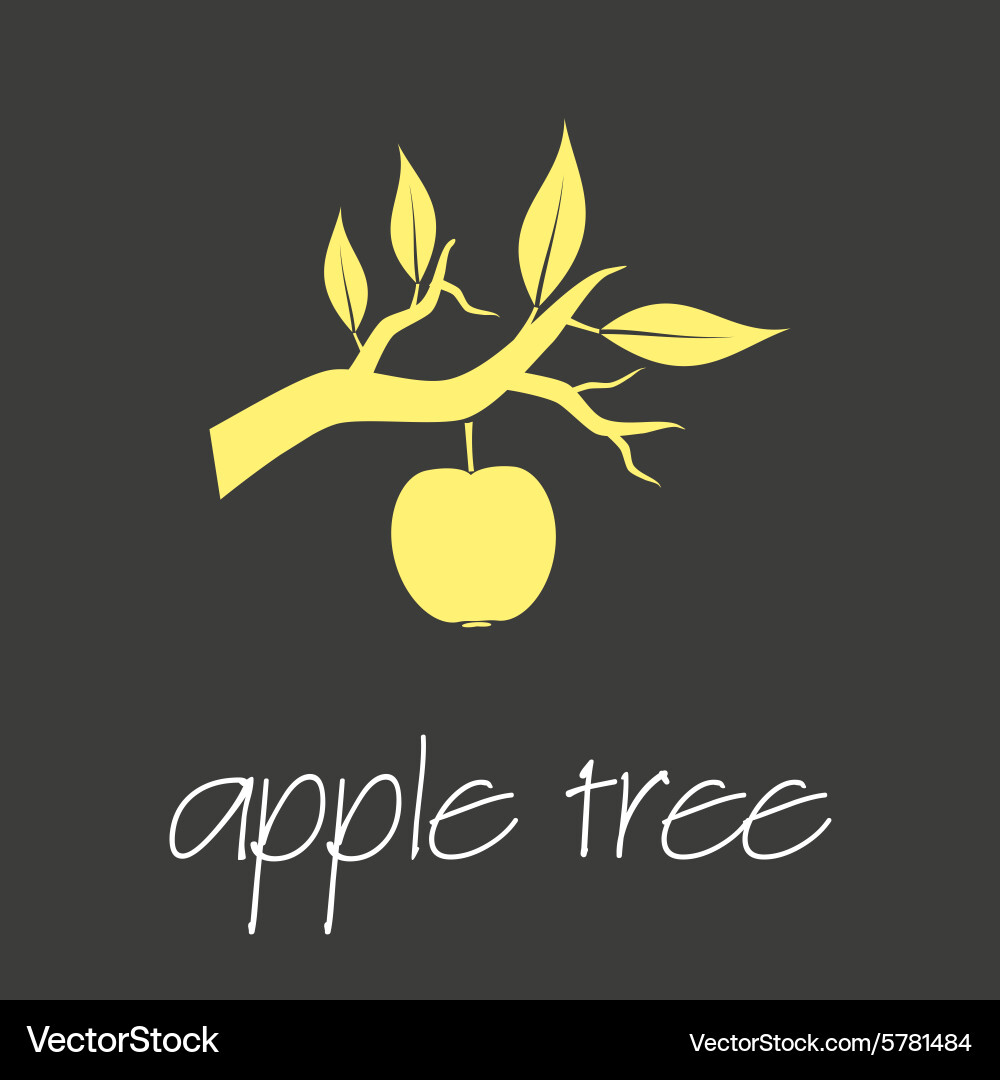 Apple Tree Symbol Simple Business Banner Eps10 Vector Image