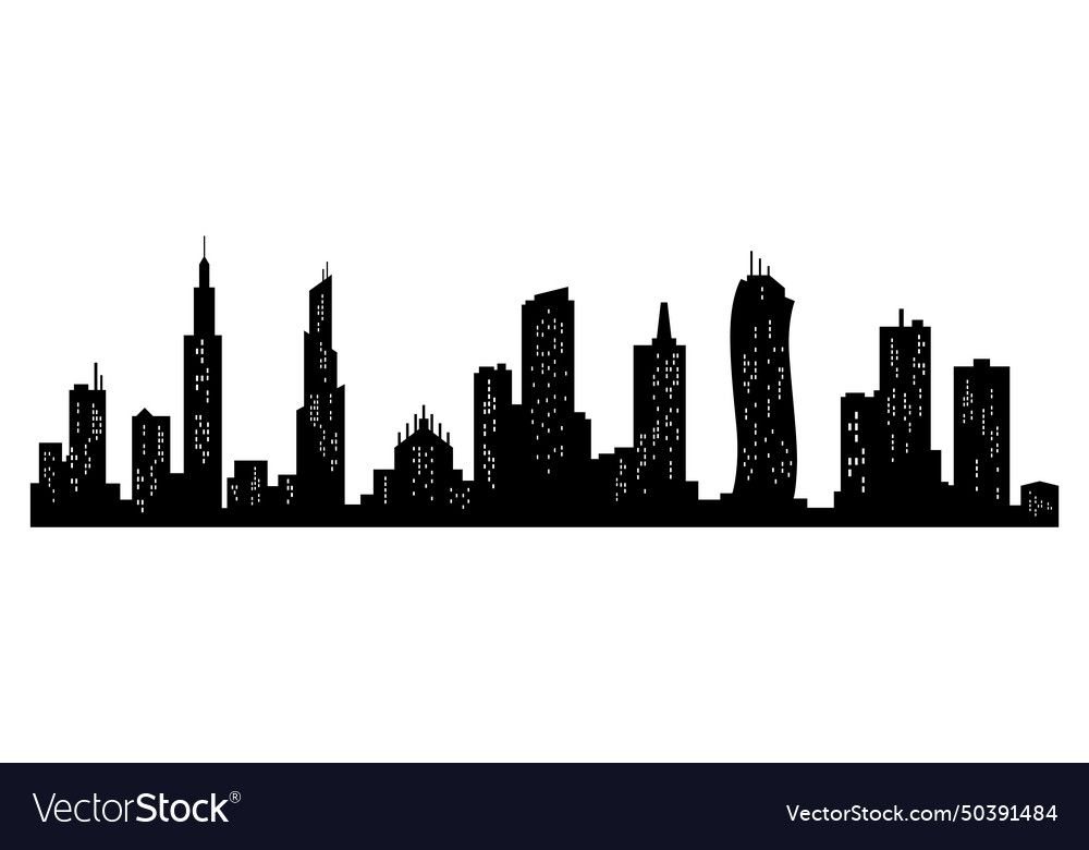 Cityscape silhouette city building night town