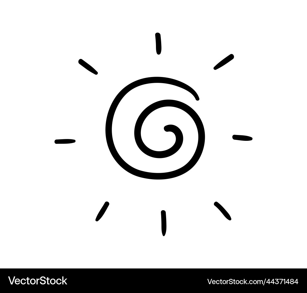 Hand painted sun Royalty Free Vector Image - VectorStock