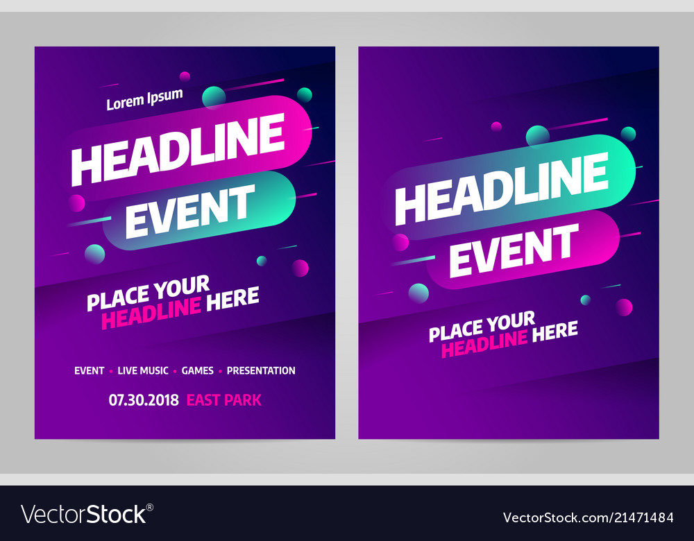 Layout design template for event Royalty Free Vector Image