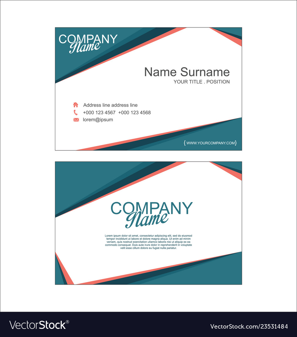 Modern Simple Business Card Template 2 Royalty Free Vector Modern Simple Business Card Template 2