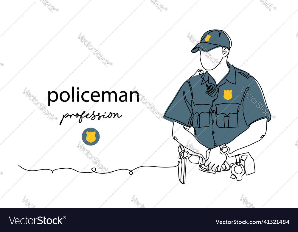 Policeman cop profession man in uniform Royalty Free Vector