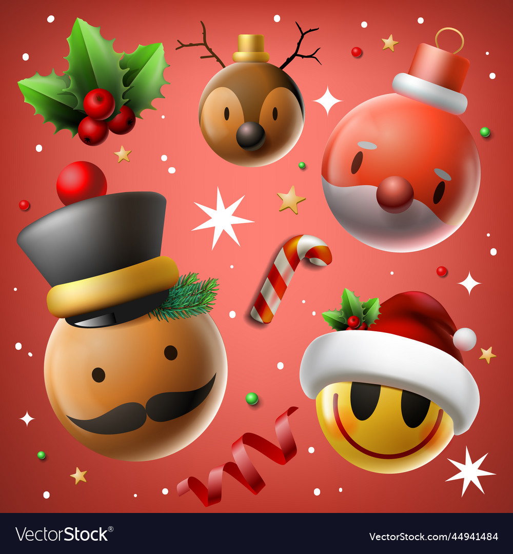 Set of christmas character design cartoon avatars