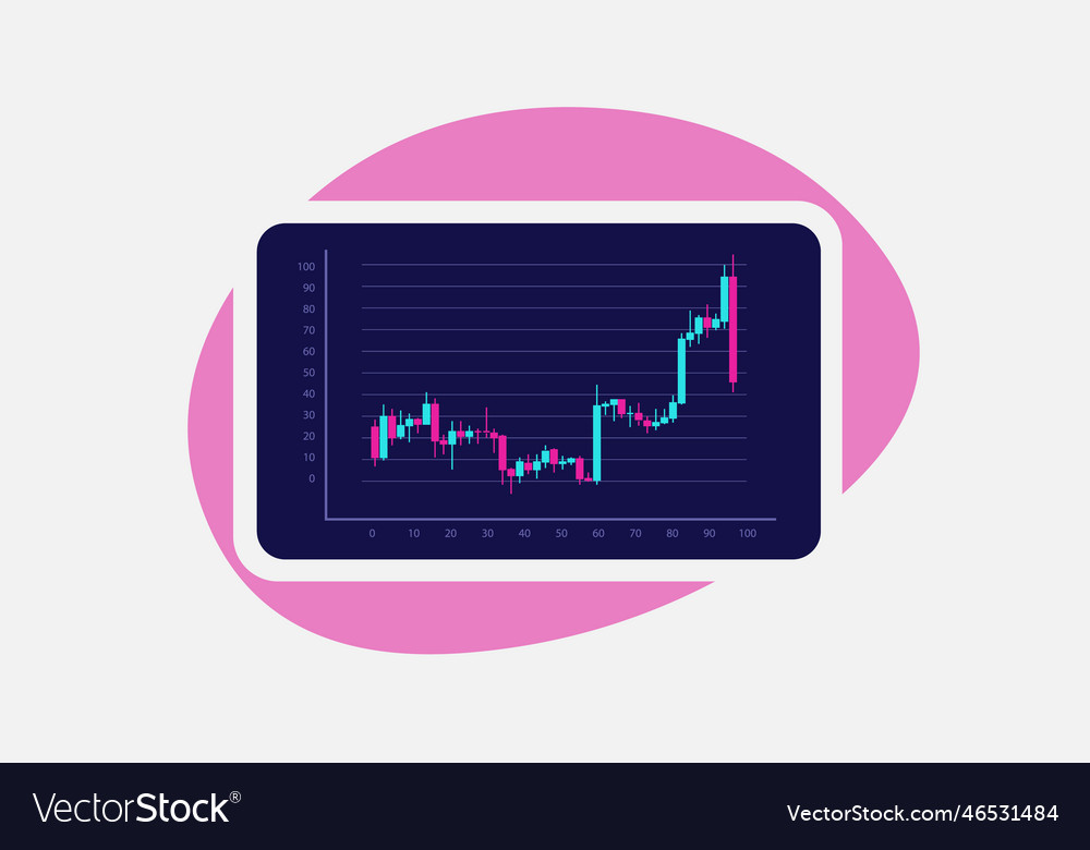 Stock Market Forex Trading Graph With Green Vector Image 2404