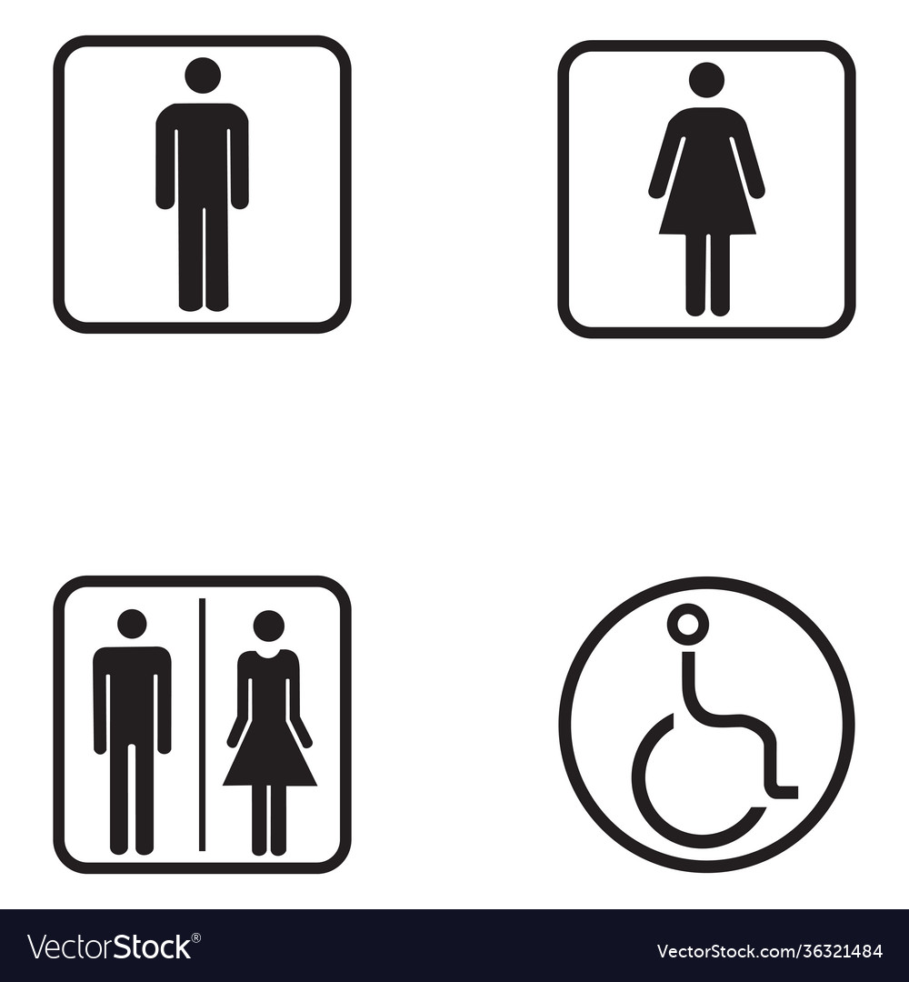 Wc icons set image toilets icons Royalty Free Vector Image
