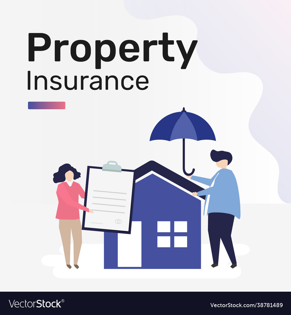 Property insurance template for social media post Vector Image