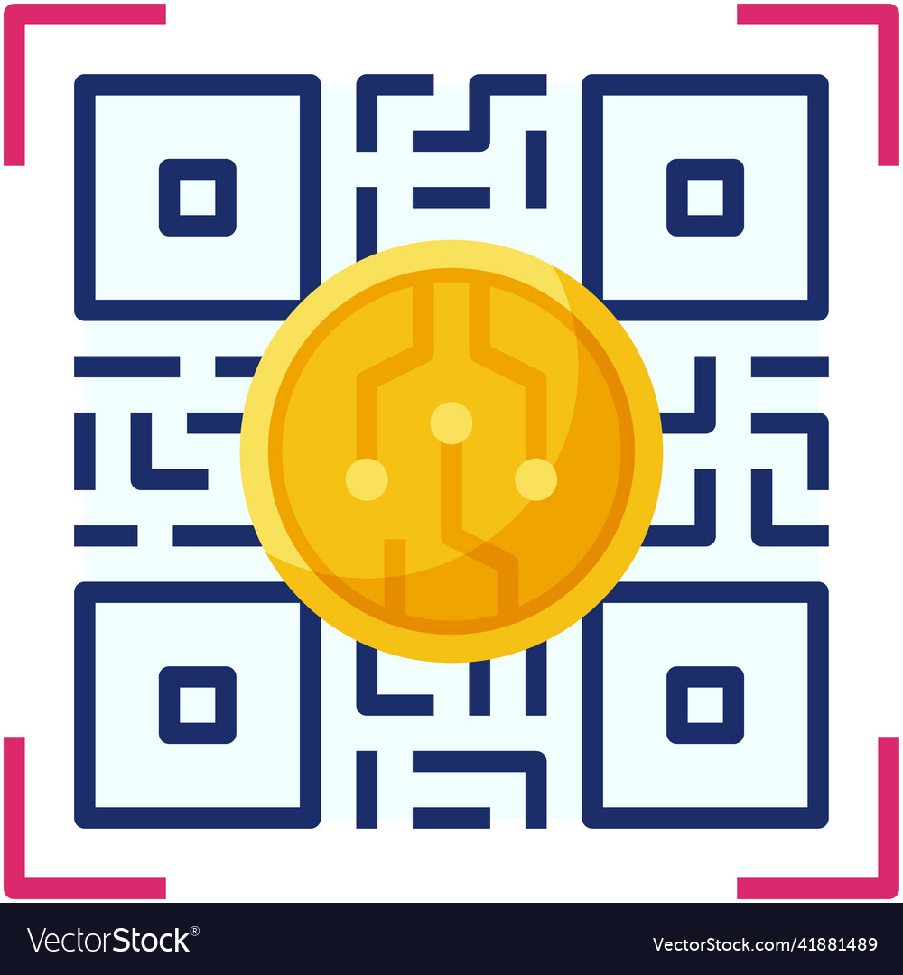 Qr code icon crypto related Royalty Free Vector Image