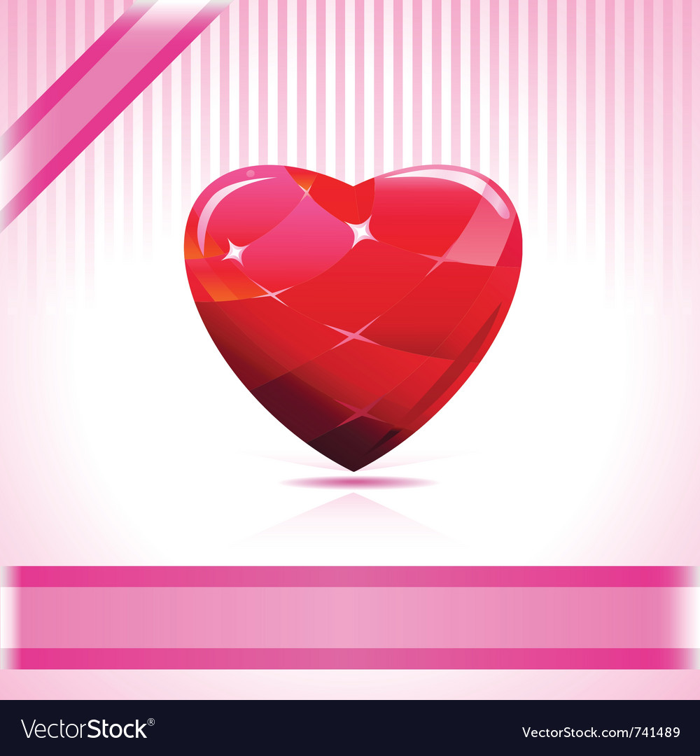 Shiny ruby heart Royalty Free Vector Image - VectorStock