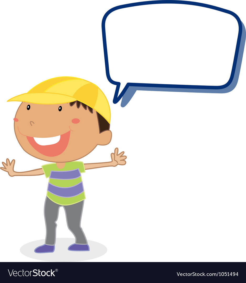 A boy and call out Royalty Free Vector Image - VectorStock