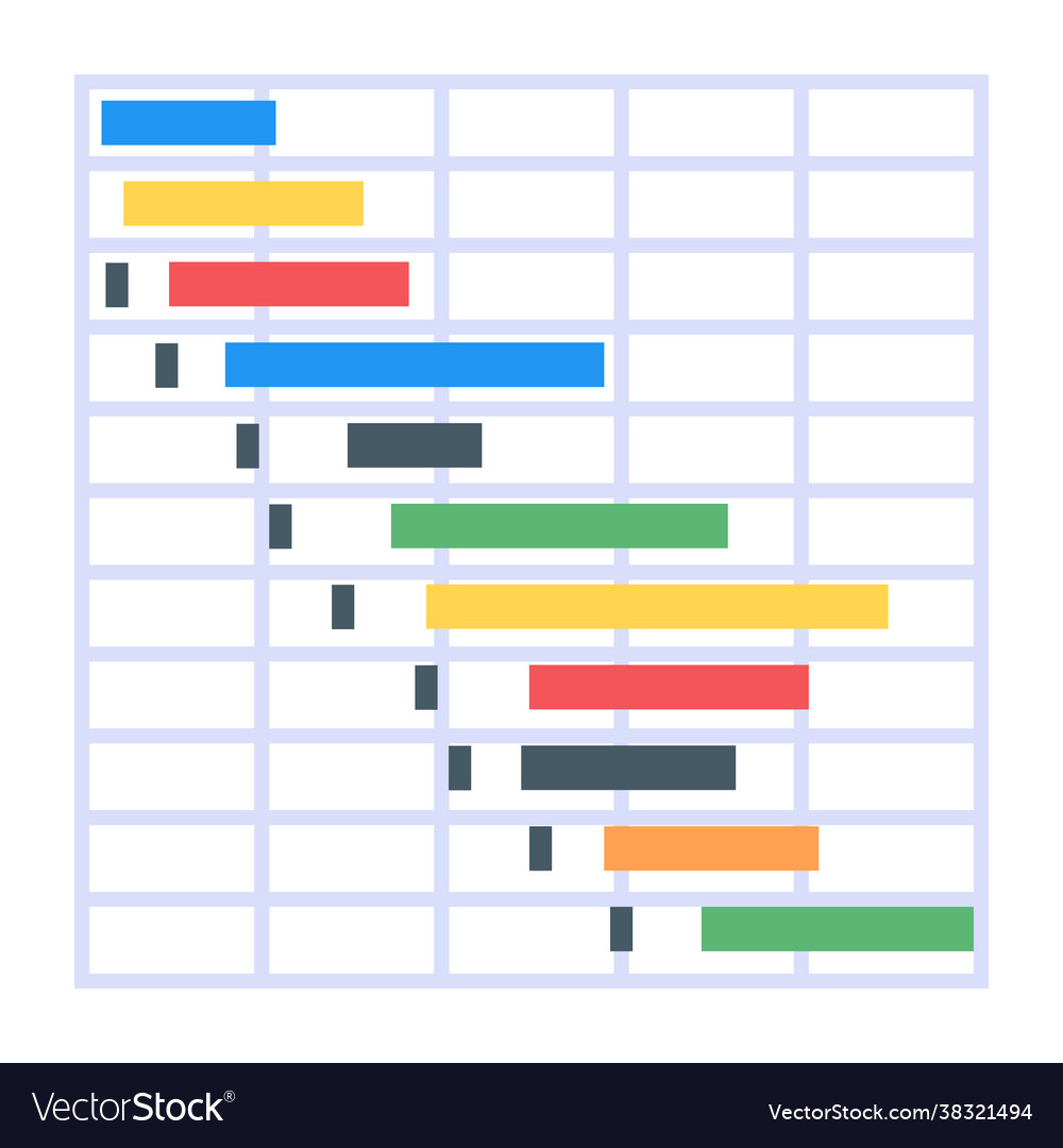 Basic gantt chart Royalty Free Vector Image - VectorStock