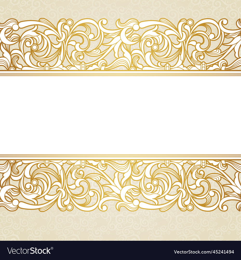 Floral border in victorian style Royalty Free Vector Image