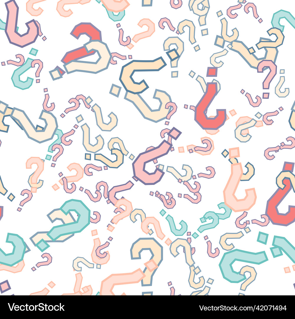 Quiz seamless pattern question marks doubt faq Vector Image