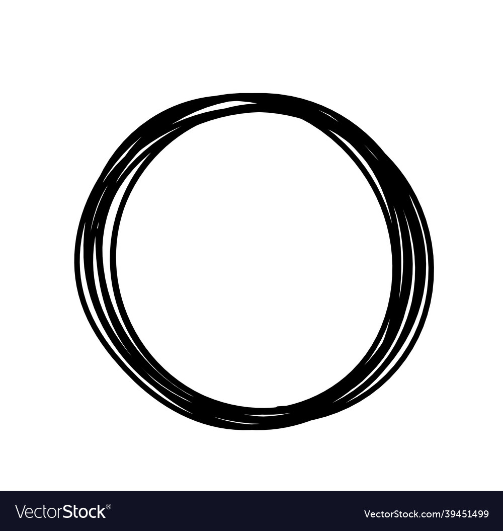 Abstract black circle as line drawing on white Vector Image