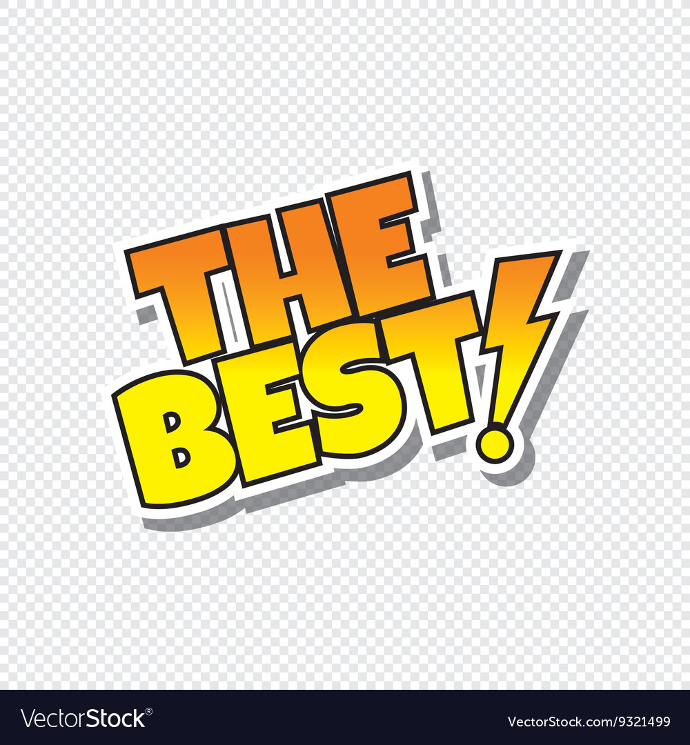 Best cartoon text sticker Royalty Free Vector Image