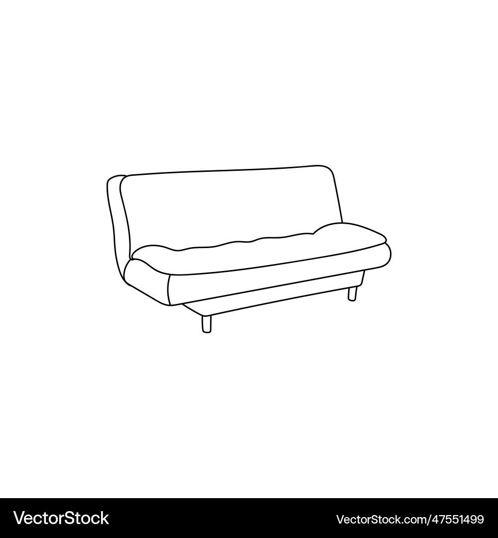 Comfortable sofa line simple logo design Vector Image