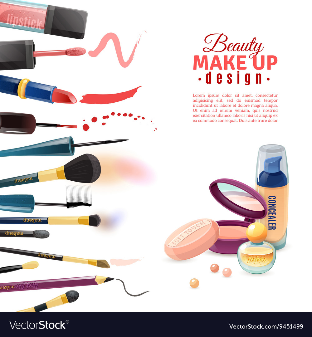 Cosmetics beauty make-up design poster Royalty Free Vector