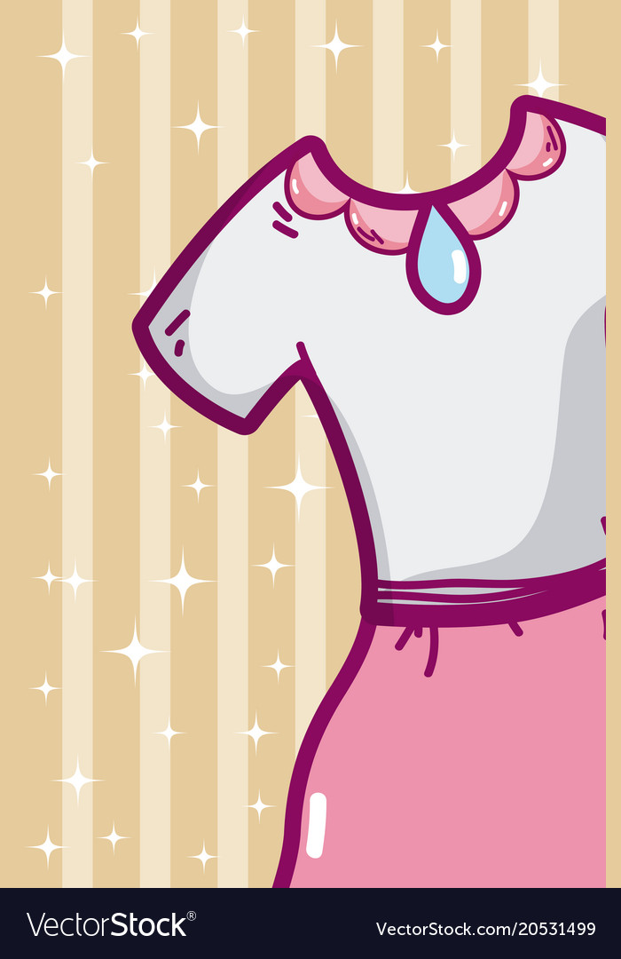 Cute girl dress cartoon Royalty Free Vector Image