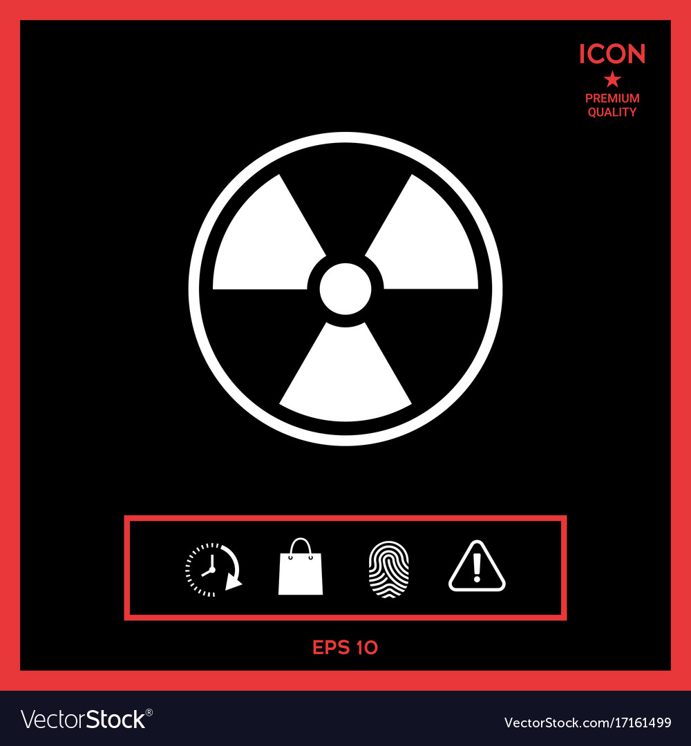 Ionizing radiation icon Royalty Free Vector Image