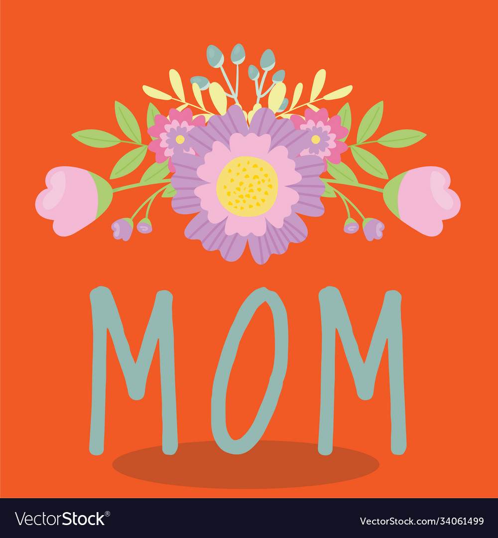 Mothers day mom blue 08 Royalty Free Vector Image