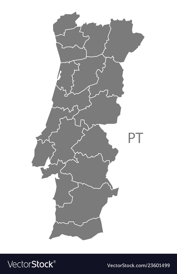 Norte portugal map grey Royalty Free Vector Image