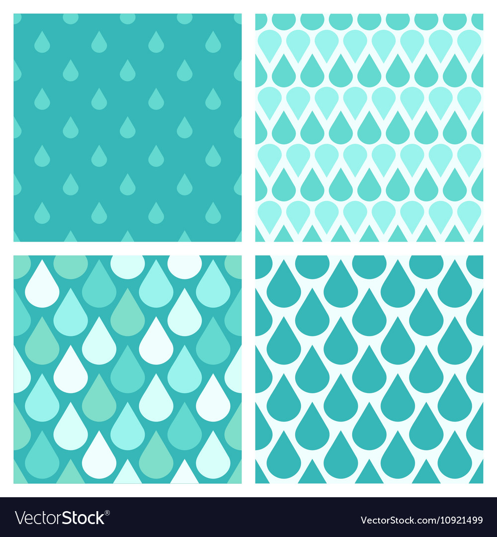 Set of turquoise water drops seamless Royalty Free Vector