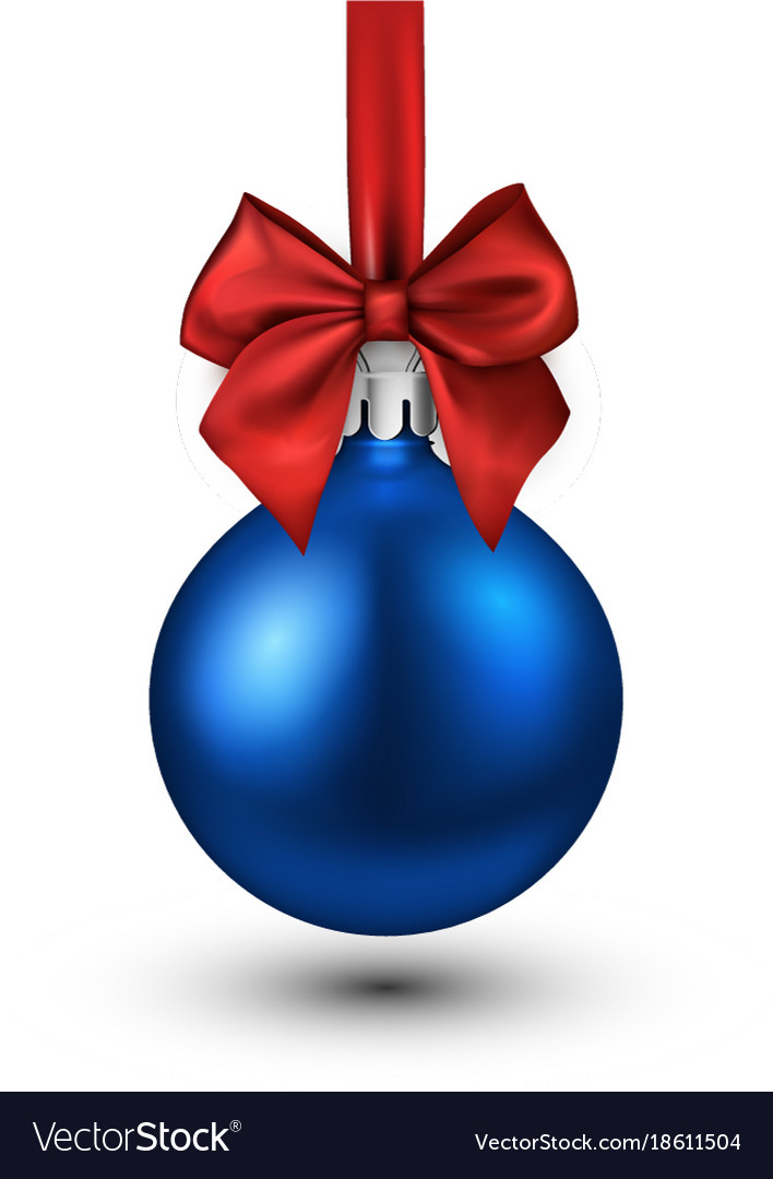 Blue 3d christmas ball on white Royalty Free Vector Image