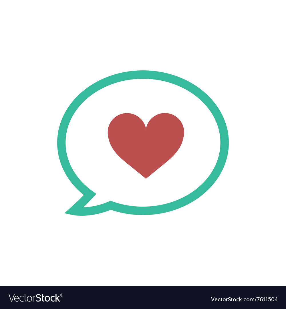 Flat icon on white background thinking cloud heart