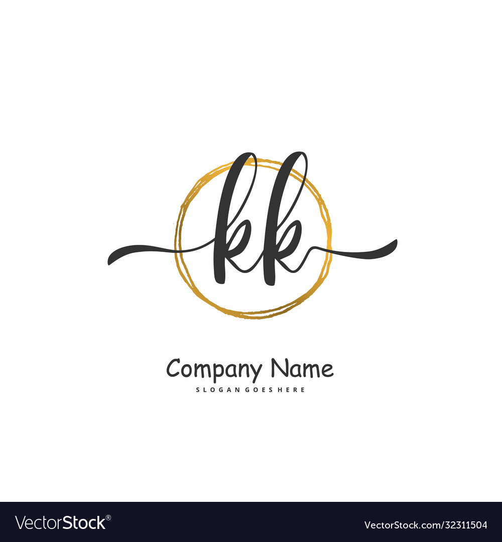 K kk initial handwriting and signature logo Vector Image