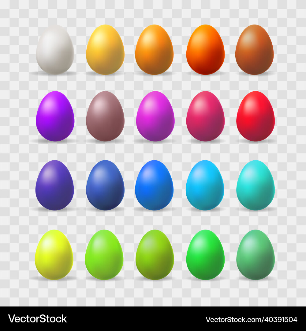 Row 3d easter eggs Royalty Free Vector Image - VectorStock