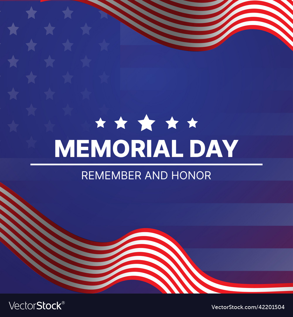 Usa memorial day card or background Royalty Free Vector