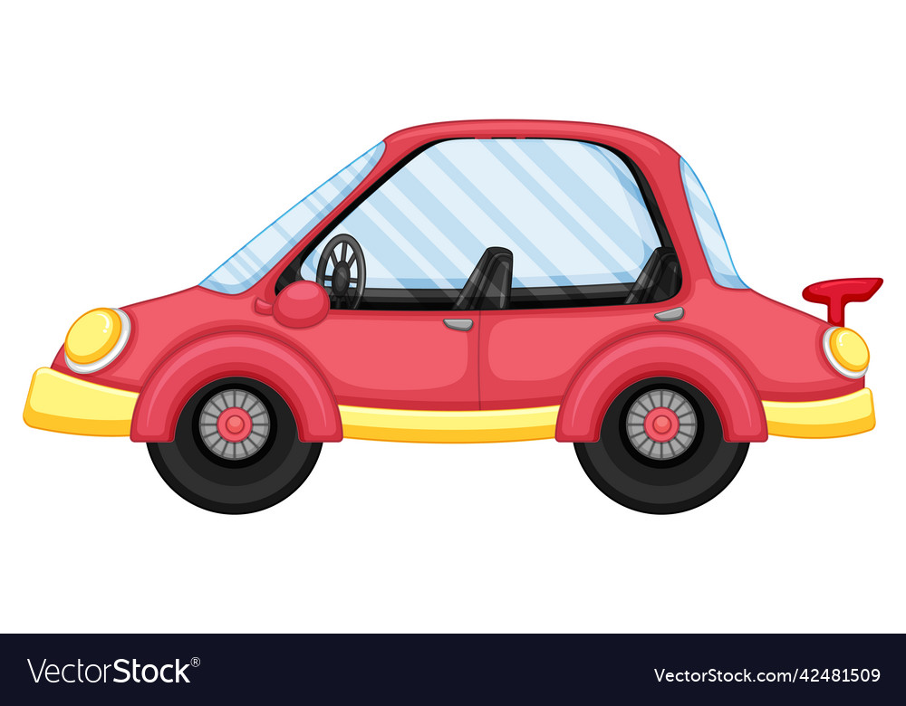 A red car in cartoon style Royalty Free Vector Image